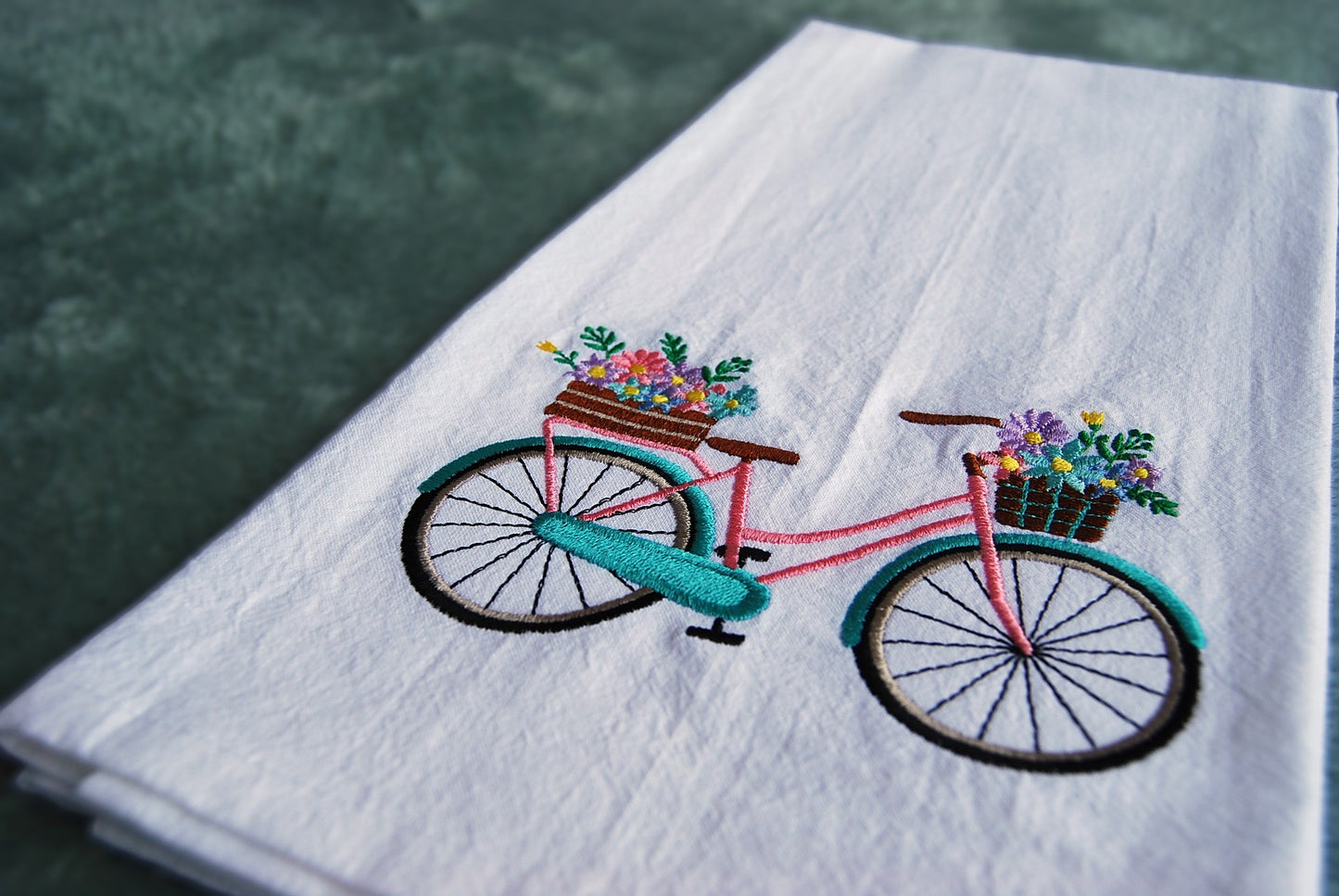 Spring Bicycle Tea Towel