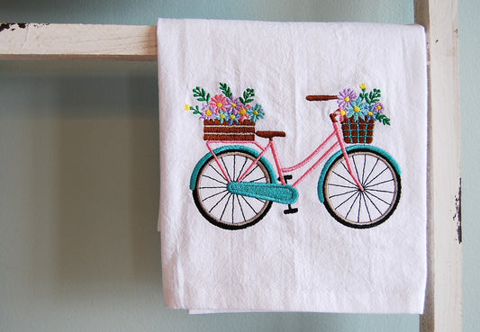 Spring Bicycle Tea Towel