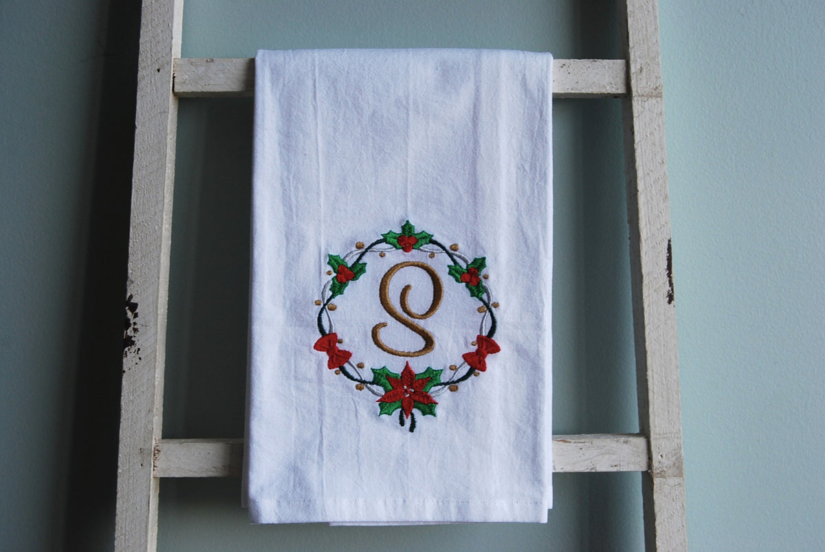Christmas Initial Tea Towel